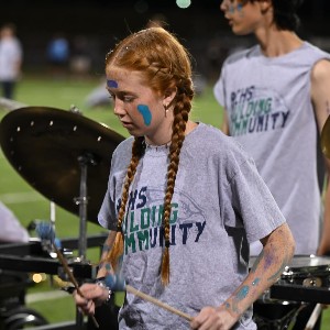 Xylophonist performing at halftime show