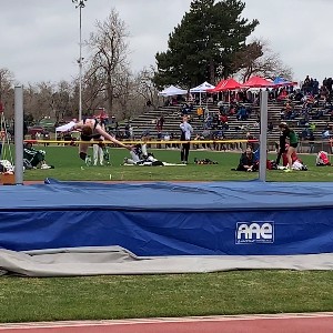 Athlete throwing his body over the high jump