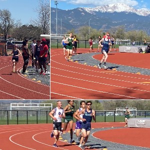 Collage of runners racing on the track