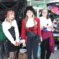 Students dressed as pirates at Trunk or Treat 2022