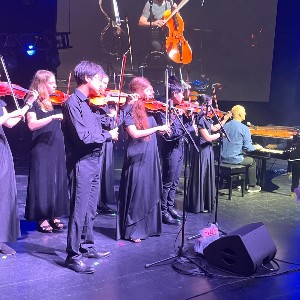 Violinists on stage