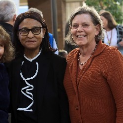 Dr. Mary Thurman poses with friends