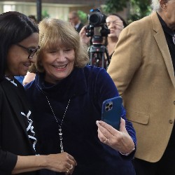 Dr. Mary Thurman catches up with old friends