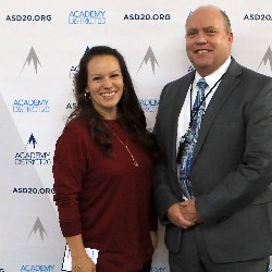 Nicole Konz poses with Superintendent Tom Gregory