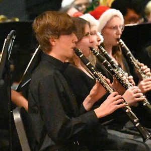 Students playing clarinet