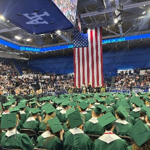 Graduates seated at ceremony