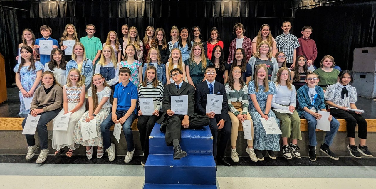 All of our new 7th graders who got inducted last night 