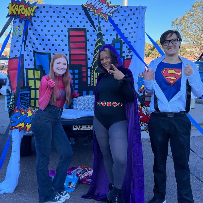 Students dressed as Superheroes