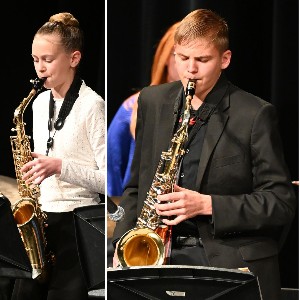 Two students playing in a concert 