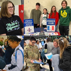 Collage of French Club and ROTC students