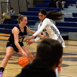 Girls playing basketball