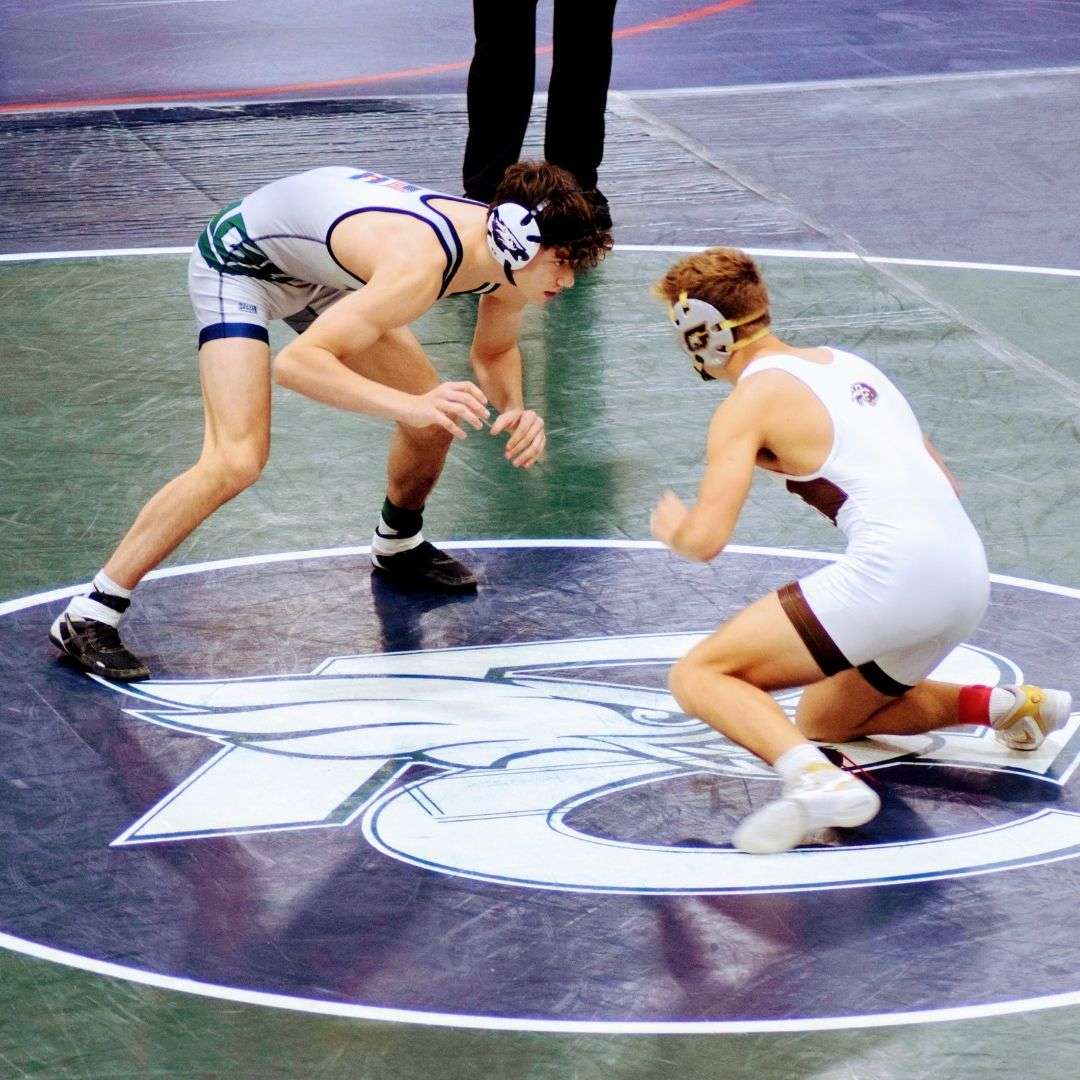 Pine Creek Wrestler engaged in competition