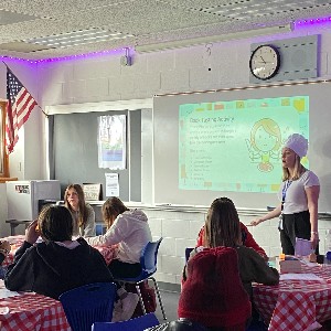 Students being taught by their chef/Teacher 