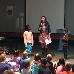 Students being recognized for their HOWLS mindset.