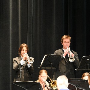 Three trumpet players