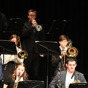 Student playing trombone