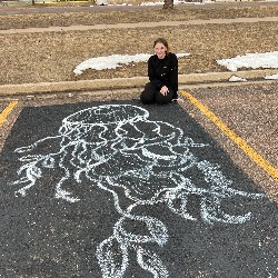 Parking spot painted like a jellyfish