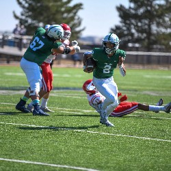 #8 running the ball down the field