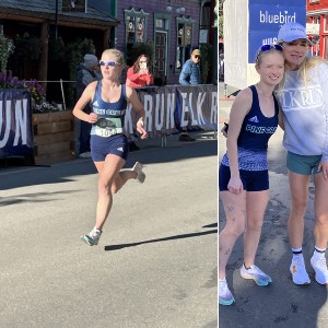 Collage of girl running