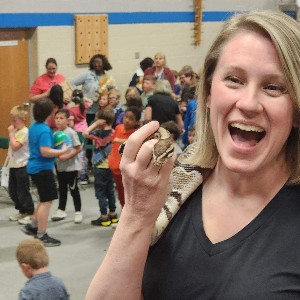Senora Reed kissed a snake!