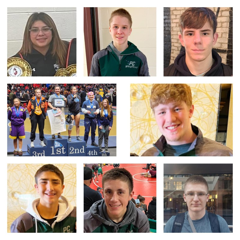 Collage of students who placed at the 2023 5A State Championships