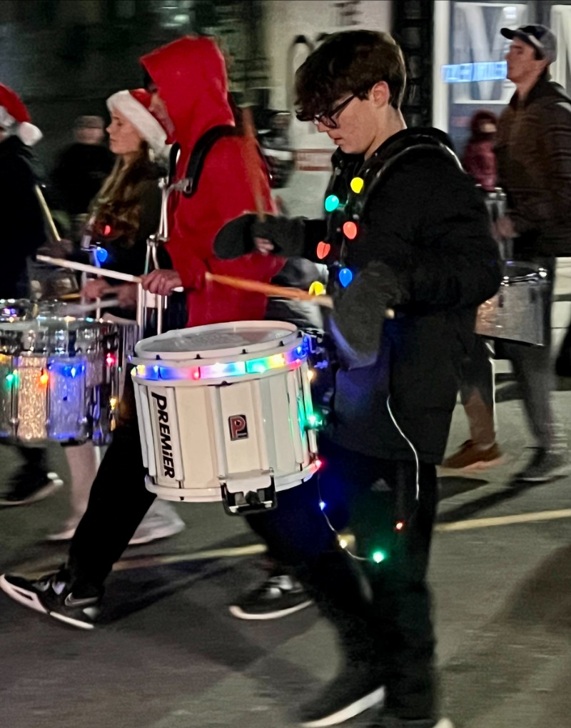 Band marching at the parade of lights 