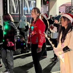 Band marching at the parade of lights 