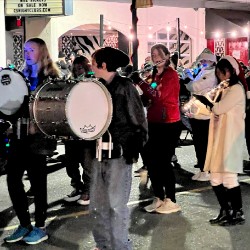 Band marching at the parade of lights 