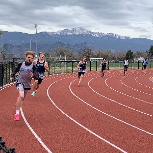Athletes racing on track
