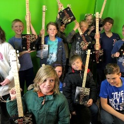 Students in music class.