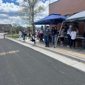 Staff serve lunch