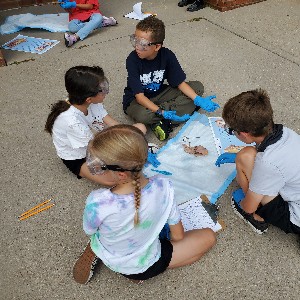 4th graders dissecting squid