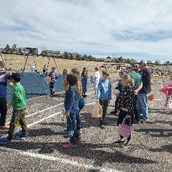 students at the spring egg hunt