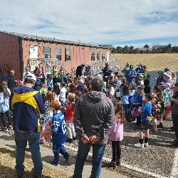 students at the spring egg hunt