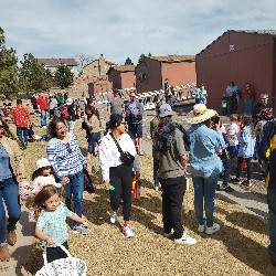 students at the spring egg hunt