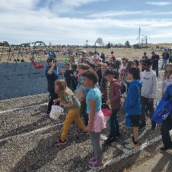 students at the spring egg hunt