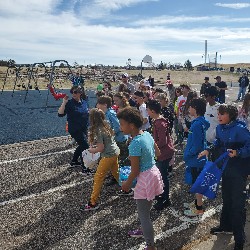 students at the spring egg hunt