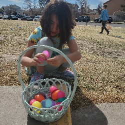 students at the spring egg hunt