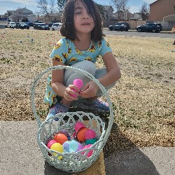 students at the spring egg hunt