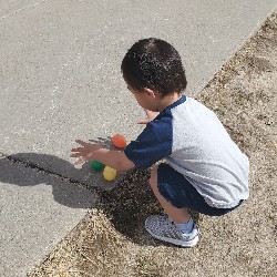 students at the spring egg hunt