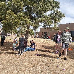 students at the spring egg hunt