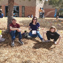 students at the spring egg hunt