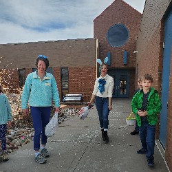 students at the spring egg hunt