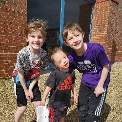 students at the spring egg hunt