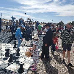 students at the spring egg hunt