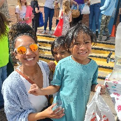 students at the spring egg hunt