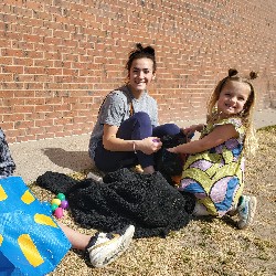 students at the spring egg hunt