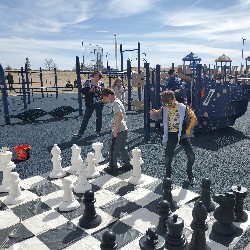 students at the spring egg hunt