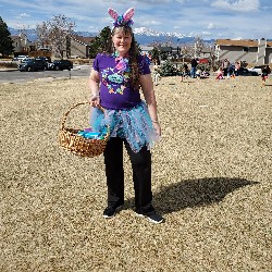 students at the spring egg hunt