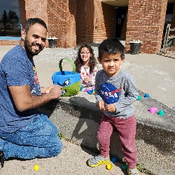 students at the spring egg hunt